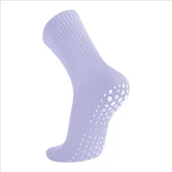 Women's Anti - Slip Midsole Yoga and Pilates Socks - Solid Color (PURPLE)