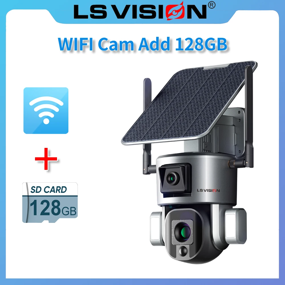 LS VISION 20X Zoom 4K 4G SIM كاميرا تعمل بالطاقة ا...