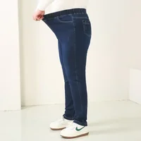 Pencil Jeans Woman Elastic High Waisted Black Plus Size 8XL 9XL Spring Autumn Denim Pants 7XL Female Dark Blue Large Trousers - Image 3