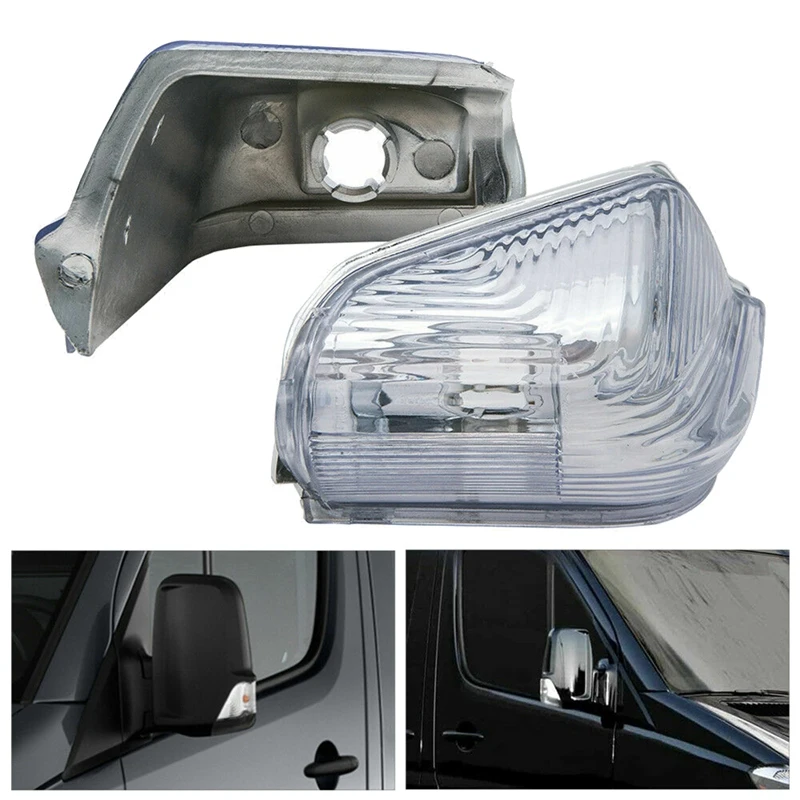 Wing Mirror Door Indicator Lens Turn Signal Light Without Bulbs Left & Right For Mercedes Sprinter / Crafter 2006-2017