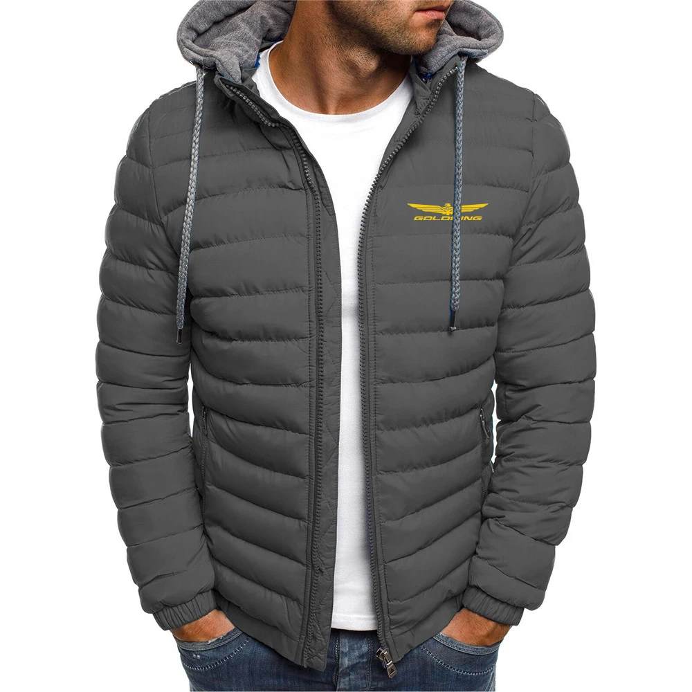 

2023 Autumn Winter Goldwing GL1800 GL1500 Motocycles Print Casual Cotton Liner Thick Padded Jacket Contrasting Colors Zip Coats