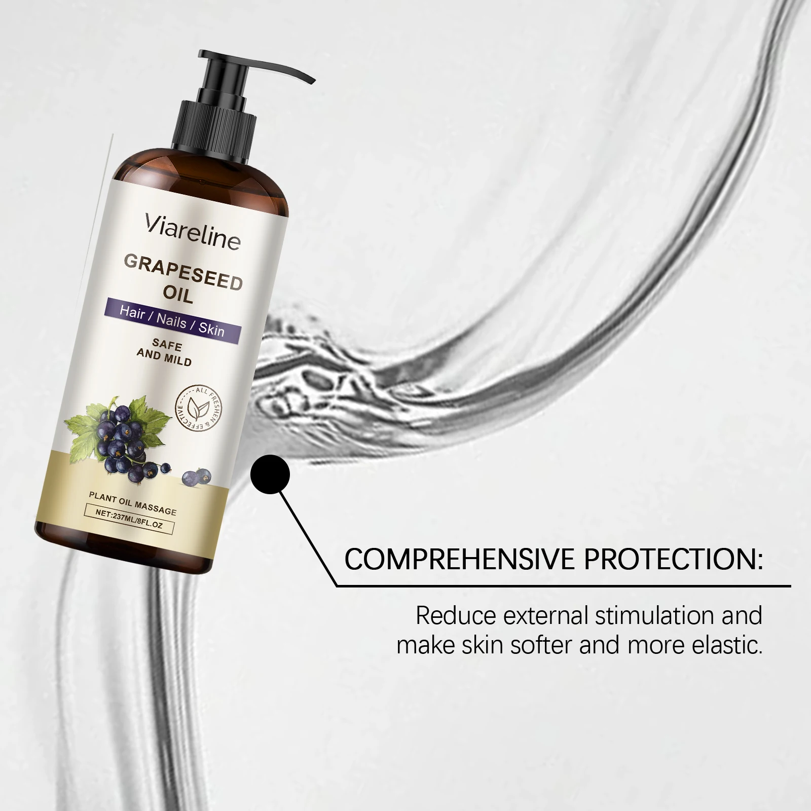 Grapeseed Essential Oil for Nourishing Hair Nail Skin Quick Absorbed Moisturizing Massage Relief Discomfort Non-greasy Body Oil 4