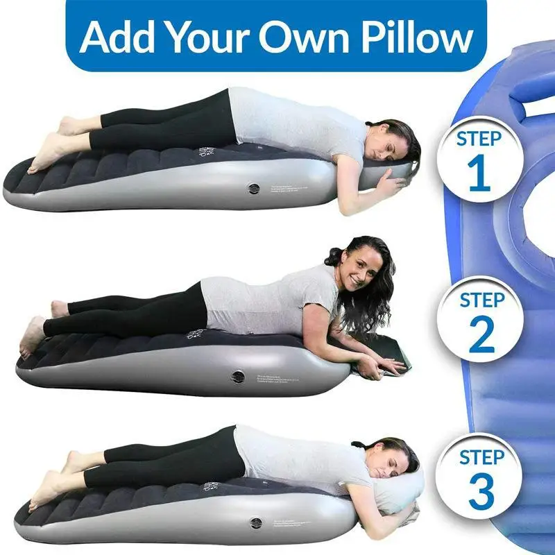 PVC Inflatable Maternity Bed Cushion Yoga Mat for Pregnancy Flocking Air Mattress with Hole for Pregnant Mommy Factory