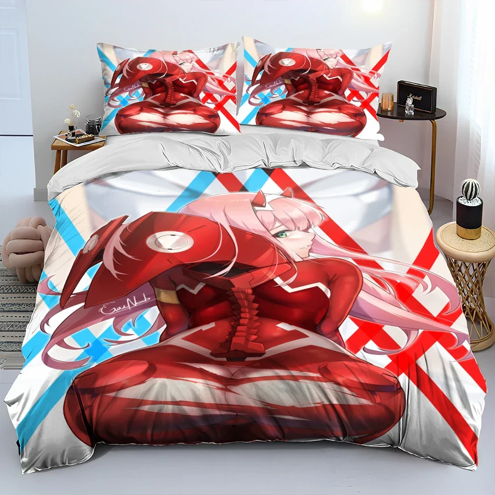 Zero Two DARLING In The FRANXX Cartoon-Bettwäsche-Set, Bettbezug, Bett-Set, Bettbezug, Kissenbezug, Queen-Size-Bettwäsche-Set – Detail 20