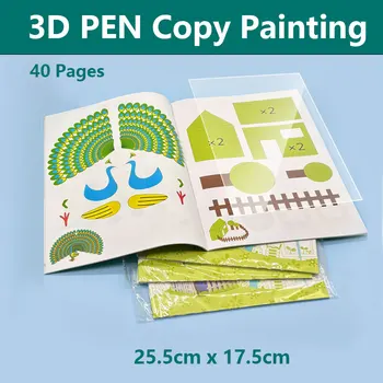 Libro da disegno con penna 3D con modelli grafici e tutorial sulla pittura Piastra trasparente in PVC con stampa fronte-retro per arte creativa