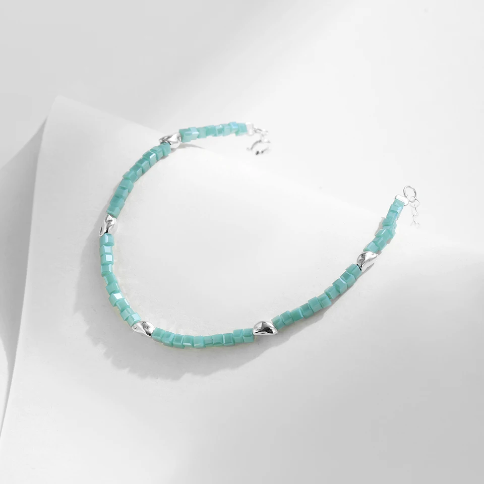 MODIAN-pulsera de plata de ley 925 con cristales verdes para mujer, cadena  de eslabones, accesorios de joyería fina - AliExpress, image size:960x960