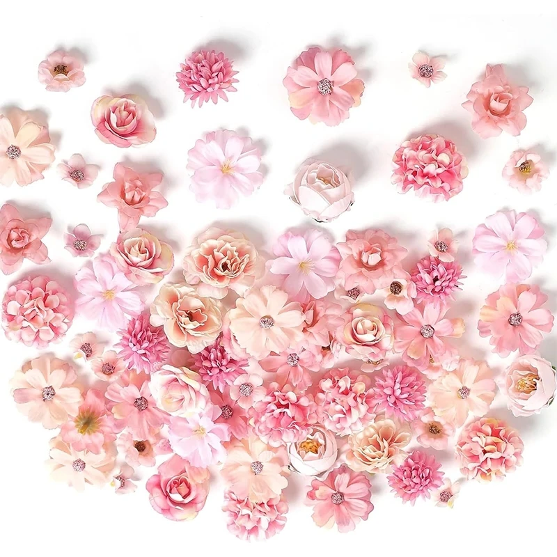 20 Stück 4cm Rosen Künstliche Blumenköpfe Seidenblumen für Hochzeitsdekoration Kranz Party Heim-Deko DIY Bastelzubehör Geschenke Ornament