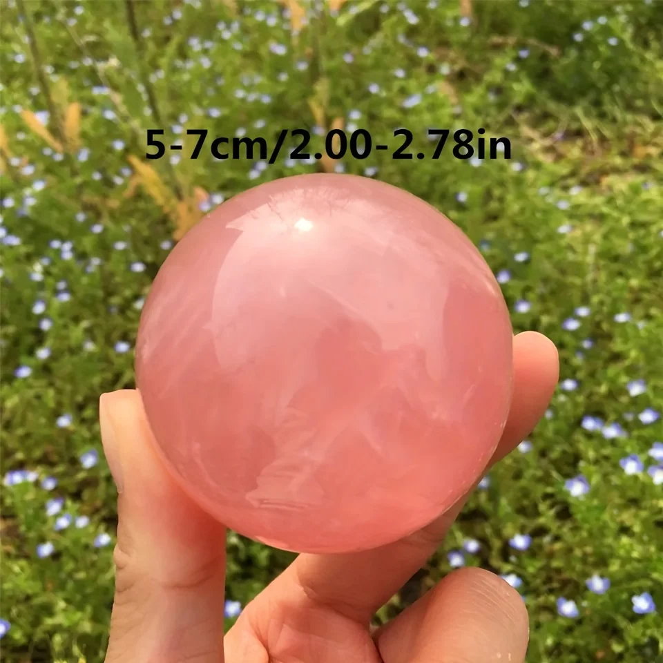 Pierre de sphère de quartz rose, boule de quartz rose, boule de cristal, sphère de cristal de quartz rose, cristal de quartz, énorme guérison en cristal, B124