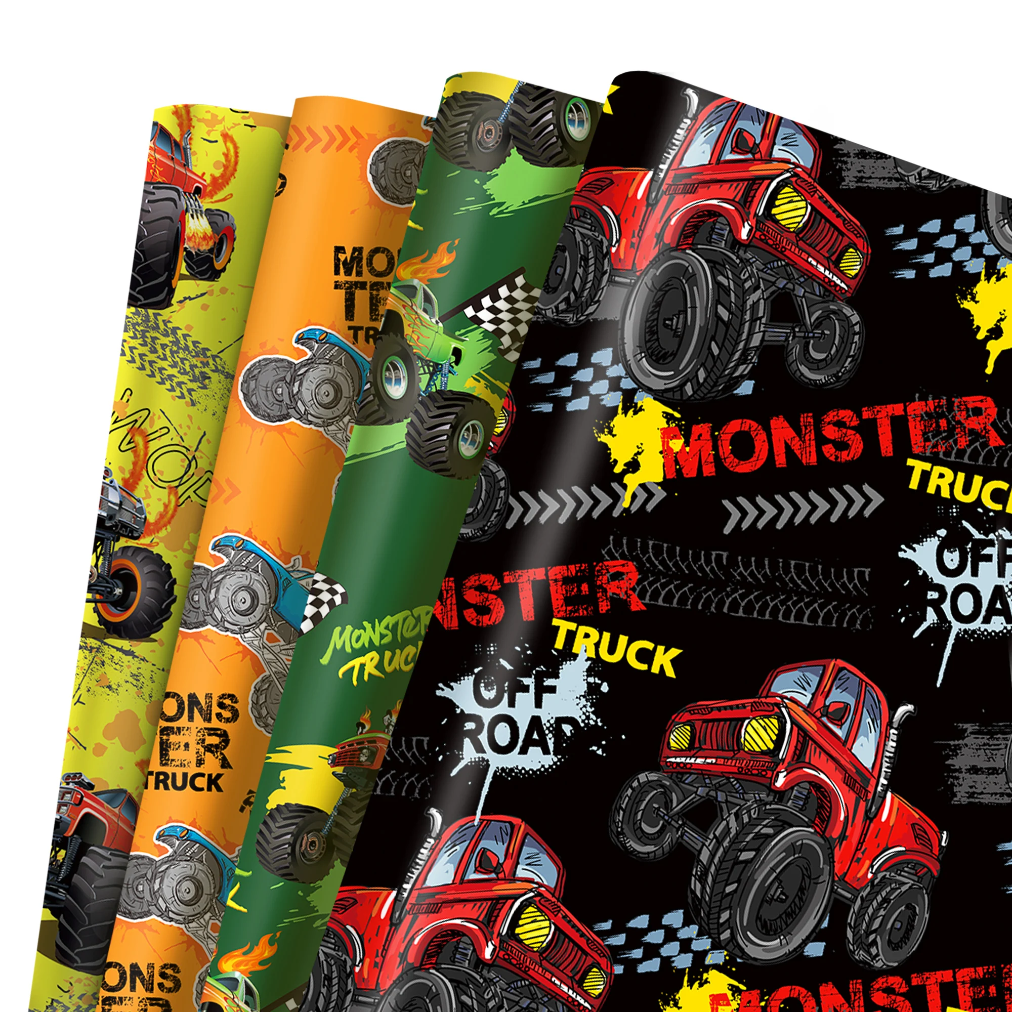 12 stücke Cartoon Monster Truck Geschenk Geschenk papier Geburtstag Wrapper Dekoration Baby party Party Handwerk präsentiert Packpapier