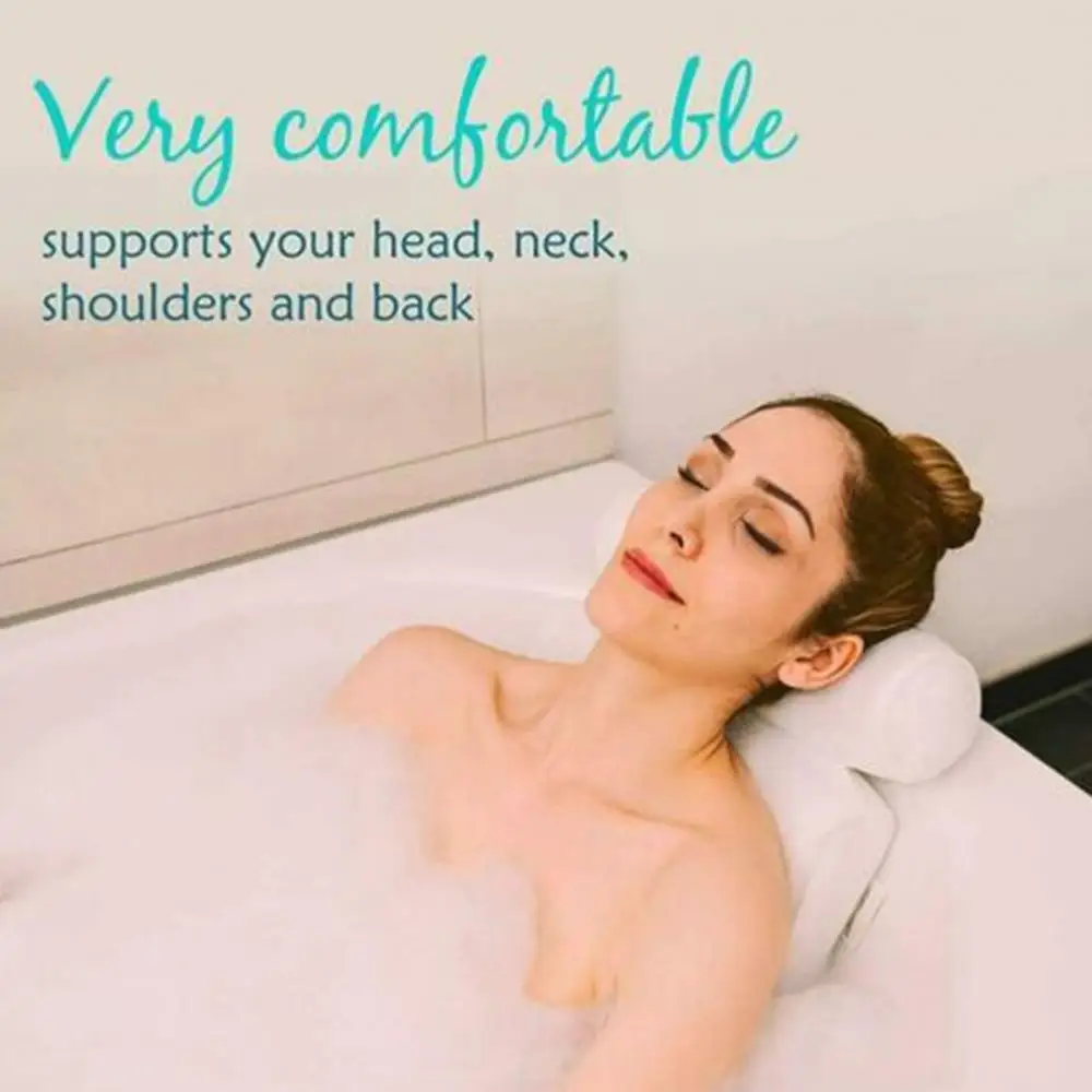 3D Mesh Bathtub Pillow SPA Mat Suction Cup Bath with Suction Cups Ergonomic Bath Tub Neck Back Support Headrest Pillows