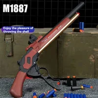 M1887 Soft Bullet Shell Ejecting Toy Guns Rifle Airsoft Gun Weapons Adults Manual Pneumatic Launcher Boys Outdoor CS Go Fighting 1