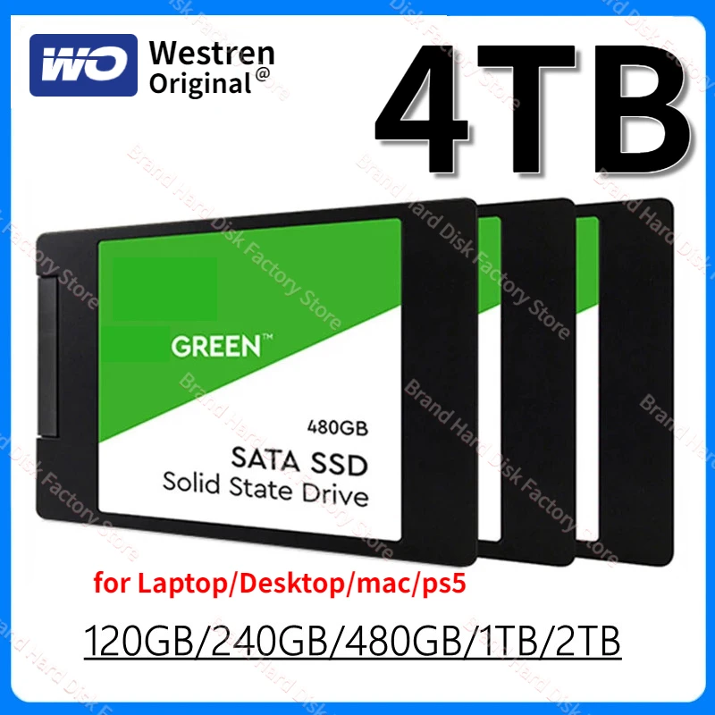 

Portable GREEN 1TB 480GB 240GB 120GB 2TB 4TB SSD Internal Solid State Drive 2.5" SSD SATA3 6GB/s Hard Disk For Laptop ps5