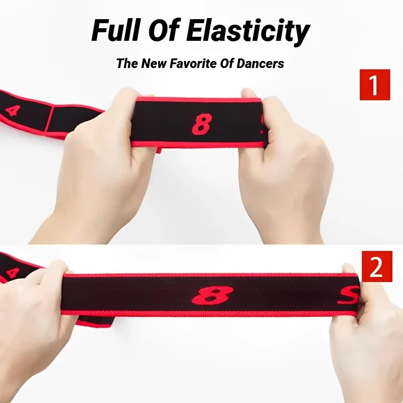 8 Section Style Yoga Resistance Bands Dance Pilates Fitness Tension Digital Elasticity Latin Stretch Band