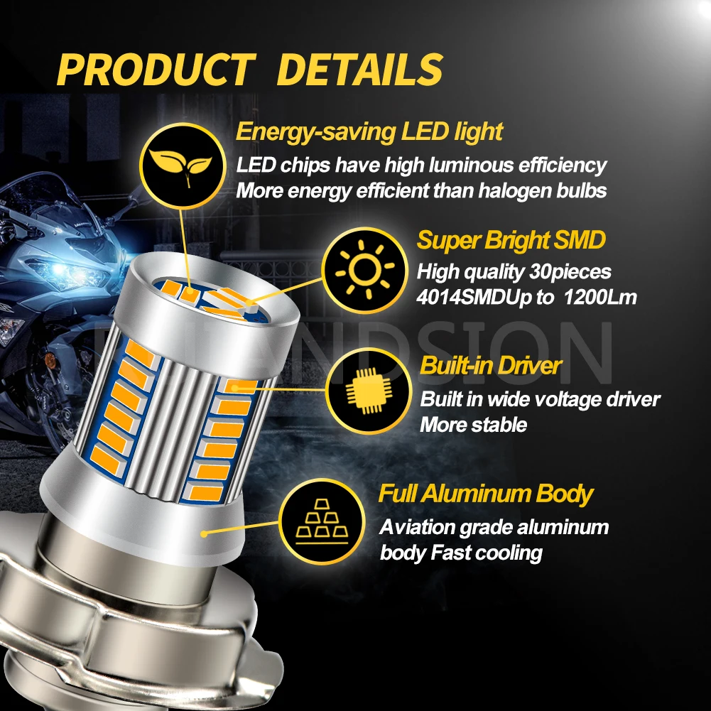 P26S Led Motorcycle Headlight Moto Bulb 30Pcs 4014 Chips Lamp Motor Fog Lights High Low Beam 6V 12V 24V 6000K White 4300K motorcycle fog lights motorcycle headlight motorcycle led lights led motorcycle lights auto headlight led lamps led lights motorcycle driving lights bike light