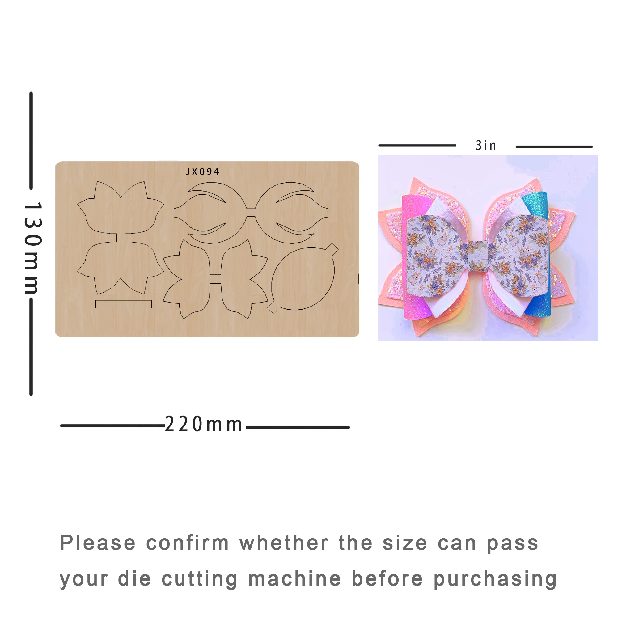 

Wooden Bow Cutting Dies, DIY Craft, Scrapbooking Knife Mold, Non-Woven Cutting, Suitable for Common Big Shot and Machines