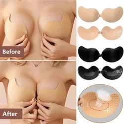 Women Sticky Bra Without Strap Blackless Silicone Push Up Bralette  Underwear One Piece Adhesive Invisible Strapless Bra Seamless - AliExpress