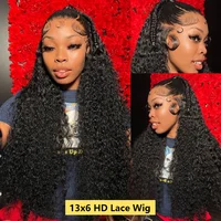 250 300 Density Deep Wave 13x6 HD Lace Frontal Human Hair Wig Brazilian 30 40 Inch 13x4 Water Curly Lace Front Wigs For Women 2