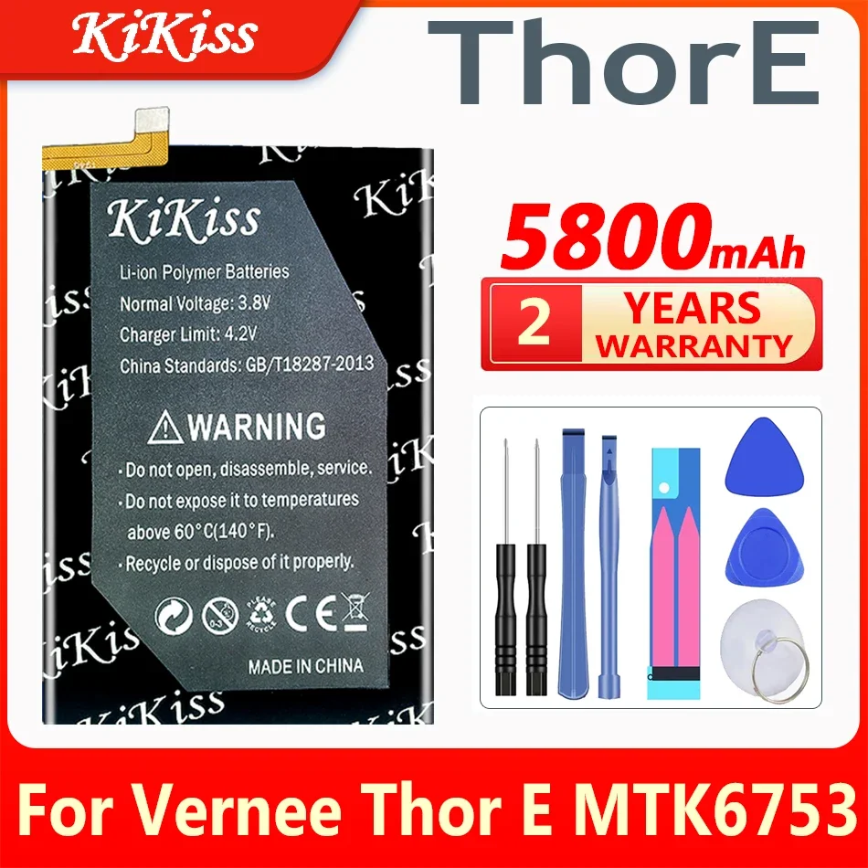 

Сменный аккумулятор KiKiss для Vernee Thor E MTK6753, 5800 мач