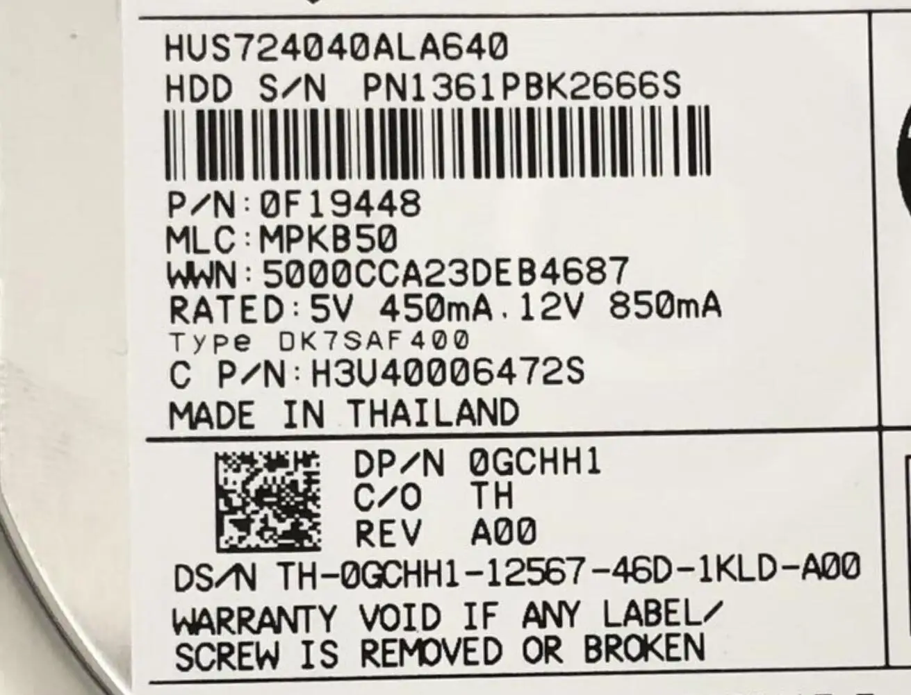 

Жесткий диск hdd 4T SATA HUS724040ALA640 3,5 '7200 0GCHH1