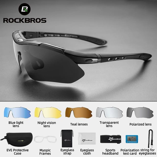 ROCKBROS 5 Lens Bicycle Glasses Men Women UV400 Polarized Bike Sunglasses  Outdoor Sports Eyewear Myopia Frame Cycling Glasses - AliExpress