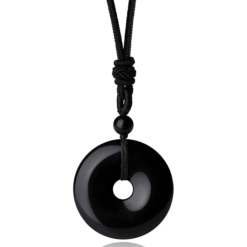 Tree of Life Wire Wrapped Natural Black Onyx Hexagonal Moon Pendant Pyramid Ping Buckle Hand-woven Necklaces Women Men Jewelry 3