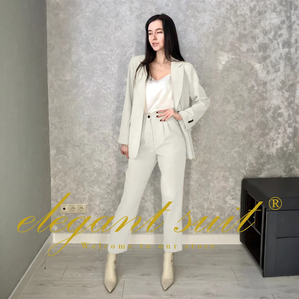 Fashionable Women's Khaki Suit Pants Suit 2 Piece Single Button Suit Suitable for Casual Events Party Daily Wear