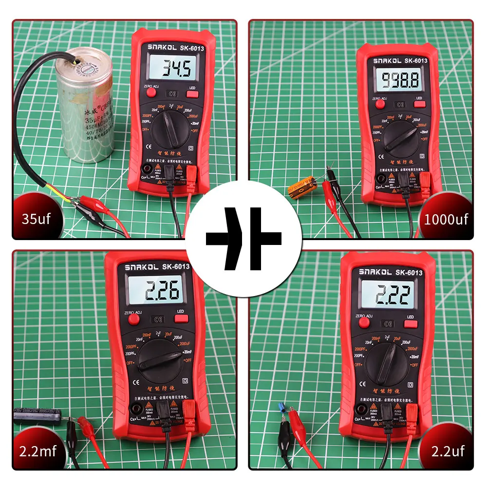 SK-6013 Digital Capacimeter Professional Capacitance Meter 20000uf Capacitor Tester 1999 Counts Electrician Multimeter digital multimeter tester