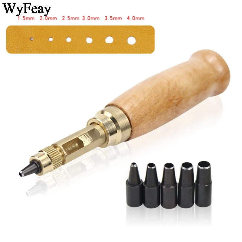 LeatherCraft Tools Automatic Belts Punch Mute Rotary Leather Hole Punches Working Watch Leather Tools Punch Screw Drill Tip DIY leather hole puncher leather hole punch leather punch tool round hole punch cutter set hole punch cutter set round hole punch set