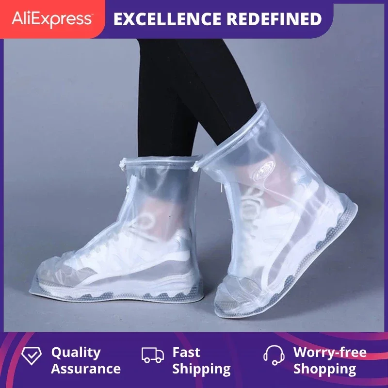 High Quality Rain Waterproof Boots Cover Heels Boots Men Women's Reusable Shoes raincoat Thicker Non-slip Waterproof shoe cover