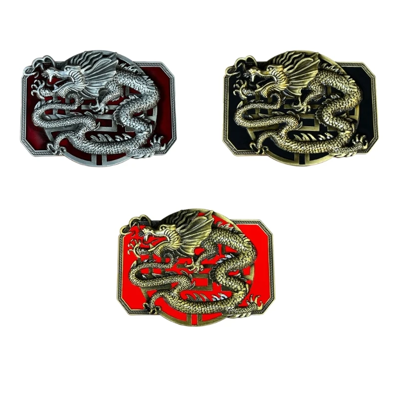 

Chinese Belt Buckle with Relief Dragon Pattern Adult Belt Buckle Replacement DIY Craft Belt Buckle Replacements