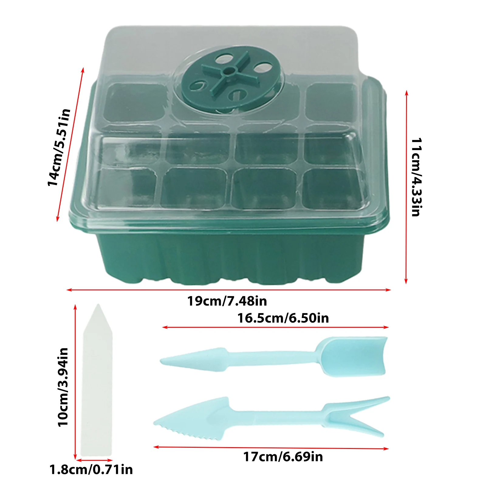 

4x Mini Greenhouse 12 Compartments - Indoor Greenhouse Propagation Greenhouse Green Plant Water Culture Automatic Water