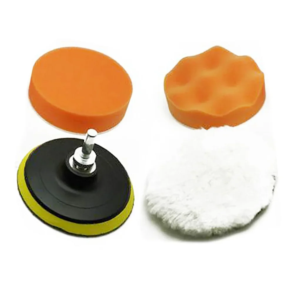 1 Set Buffing Pad 4 Inch Car Sponge Polishing Pad Kit Abrasive Polisher Drill Adapter Waxing Compound Tools Accessory