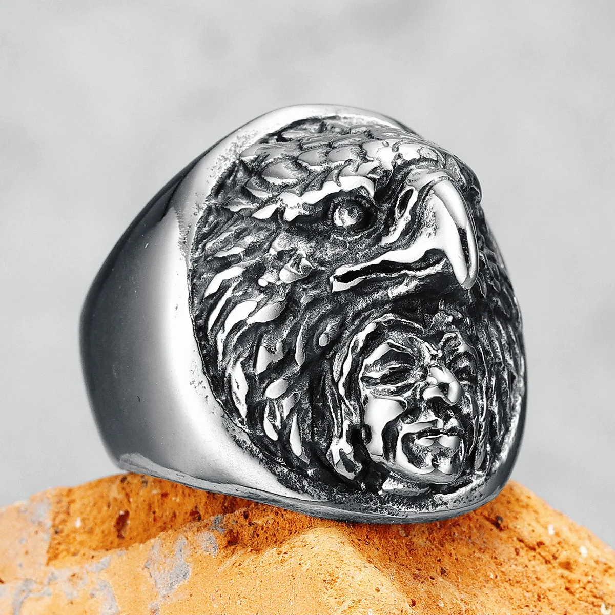 Witch Wizard Rings 316L Acciaio Inossidabile Retro Indian Tribe Mens Ring Punk Rock Rap Party Per Gioielli Fidanzato Maschile Miglior Regalo