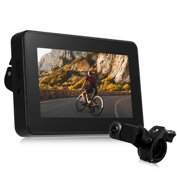 Specchietto per bici da manubrio, telecamera posteriore per bicicletta ricaricabile 1080P con monitor da 4,3'' per visione notturna 150 °   Vista grandangolare