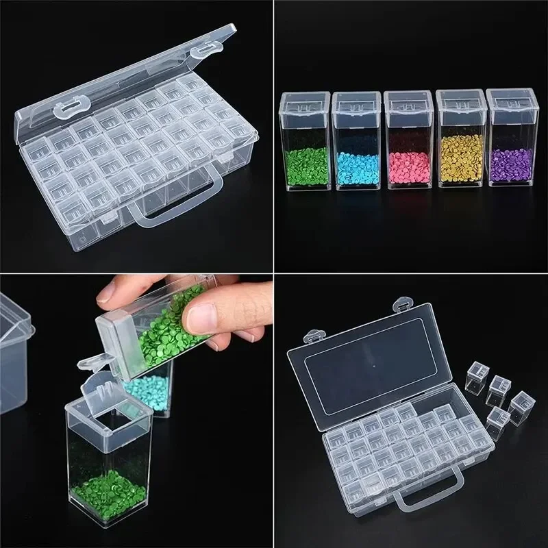64/32 Compartments Plastic Storage Box Diamond Painting Beads Storage Box DIY Handicrafts Storage Jewellery Box storage box,diamond painting storage box,storage container,plastic storage box,jewelry box