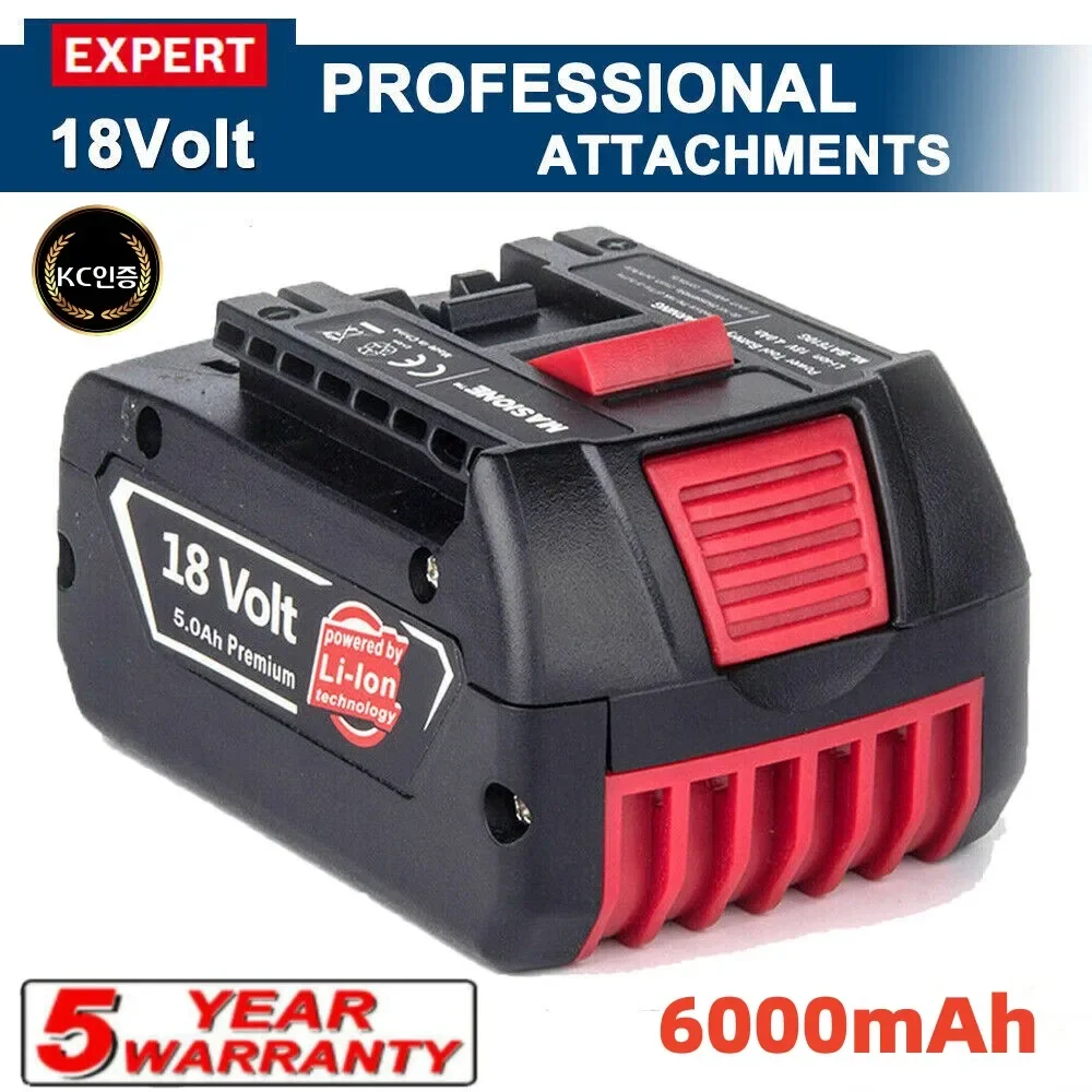 18v Rechargeable Batteries 6.0Ah LITHIUM-ION for BOSCH GDS250-Li GSR180-Li GKS185-Li GWS180-Li GSB185-Li