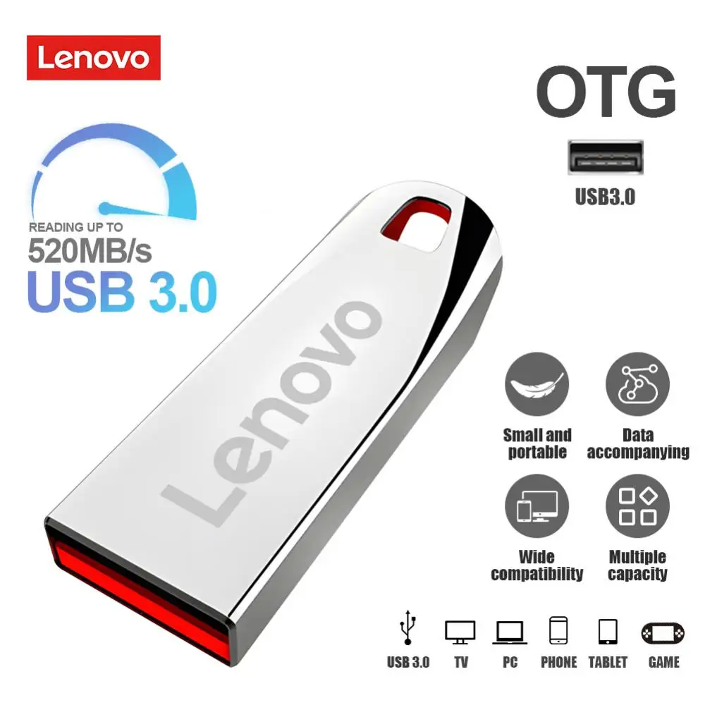 

Флэш-накопитель Lenovo USB, флэш-накопитель с двойным интерфейсом Usb 3,0, Высокоскоростная передача данных