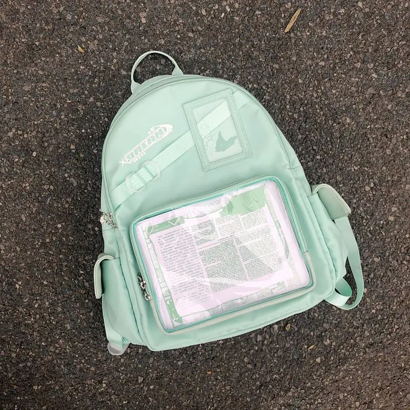 Zaino alla Moda per Ragazze con Scomparto Trasparente, Borsa Ita per Studentesse delle Scuole Superiori, Zaino a Spalla di Grande Capacità - immagine 6