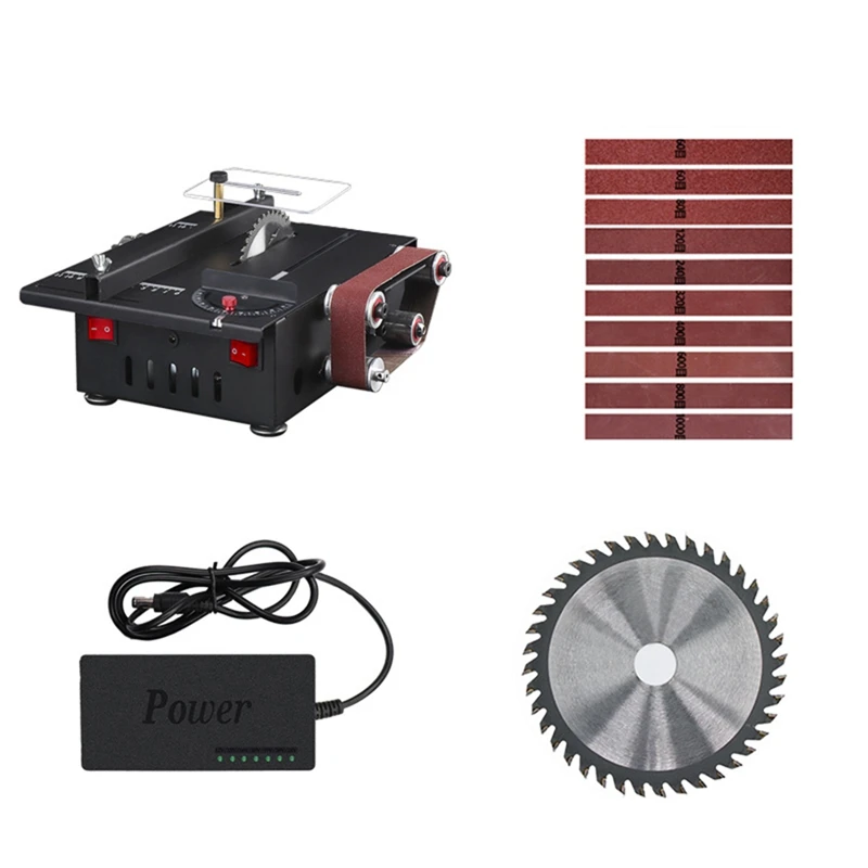 

300W Table Saw Belt Sander Mini Table Saw 2 In 1 Machine Kit Variable Speed Circular Bench Saw 30Mm Depth DIY Benchtop EU Plug