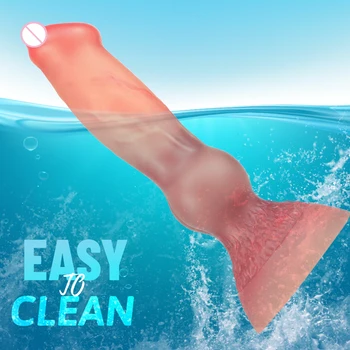 Small Dog Knot Dildo Suction Cup Soft Silicone Realistic Dildo Animal Wolf Fake Penis Anal Sex Toys for Women Female Masturbate 6