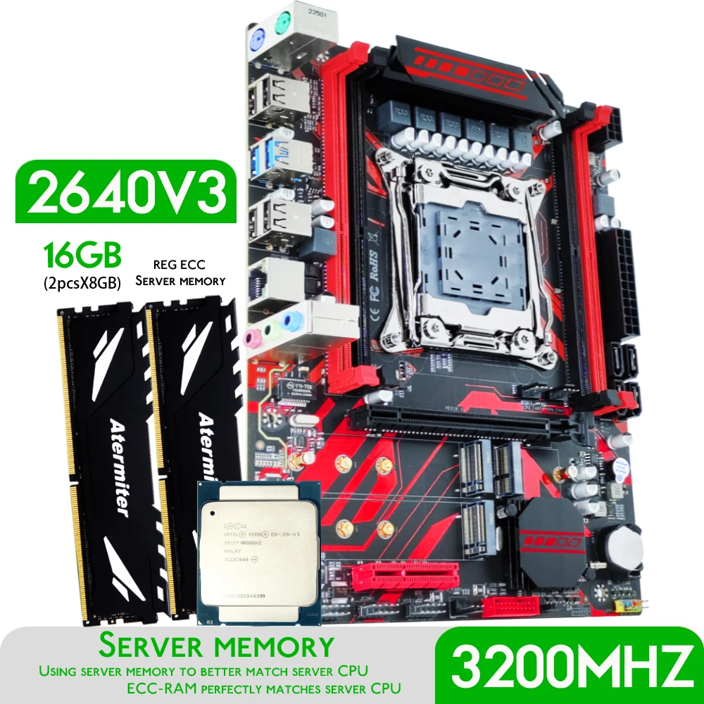 Atermiter X99 D4 Ddr4 Motherboard Set With Xeon E5 2640 V3 Lga2011-3 ...