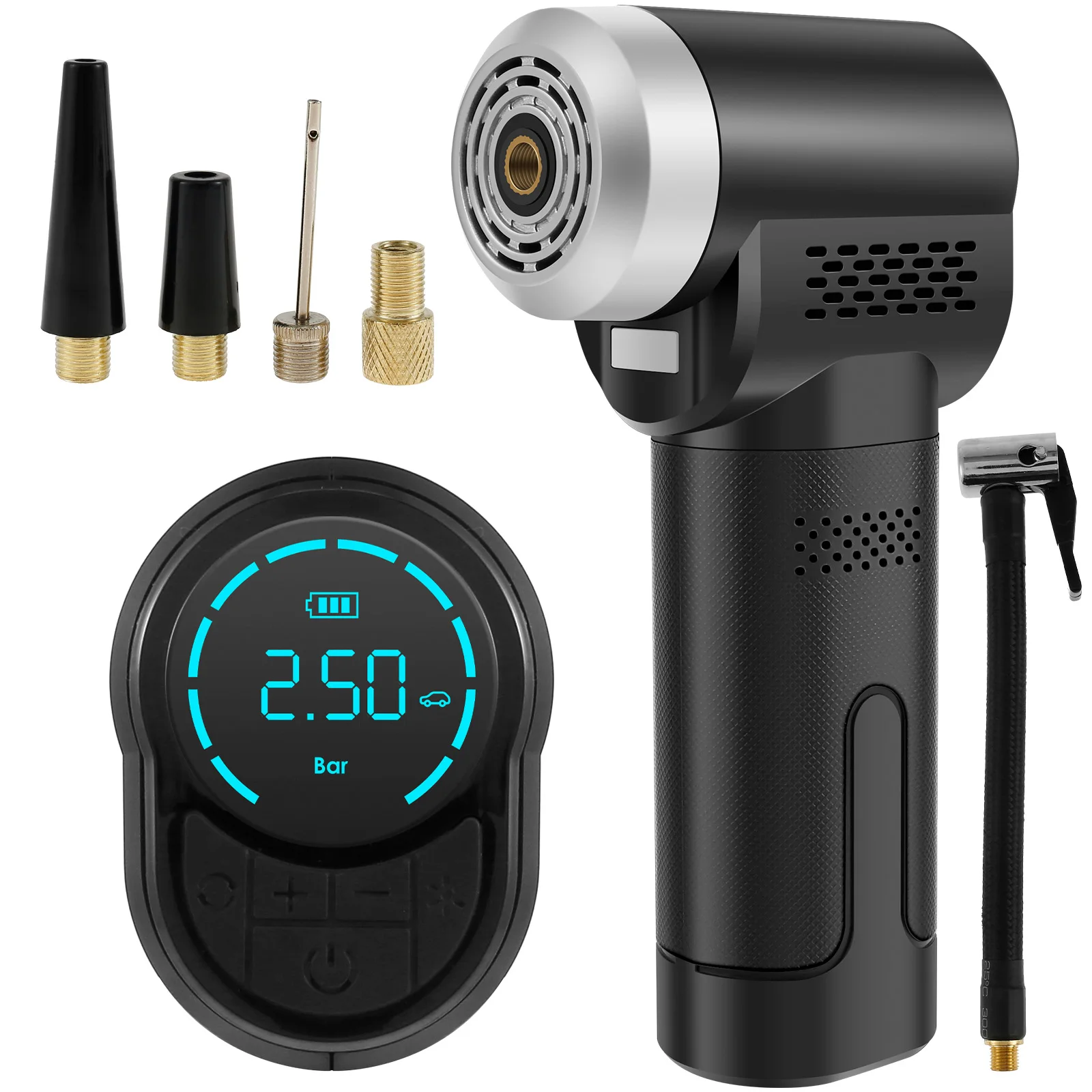

Digital Tyre Inflator with LED Light 4000mAh Rechargeable Car Tyre Pump with Display Cordless Tire Air Compressor Portable
