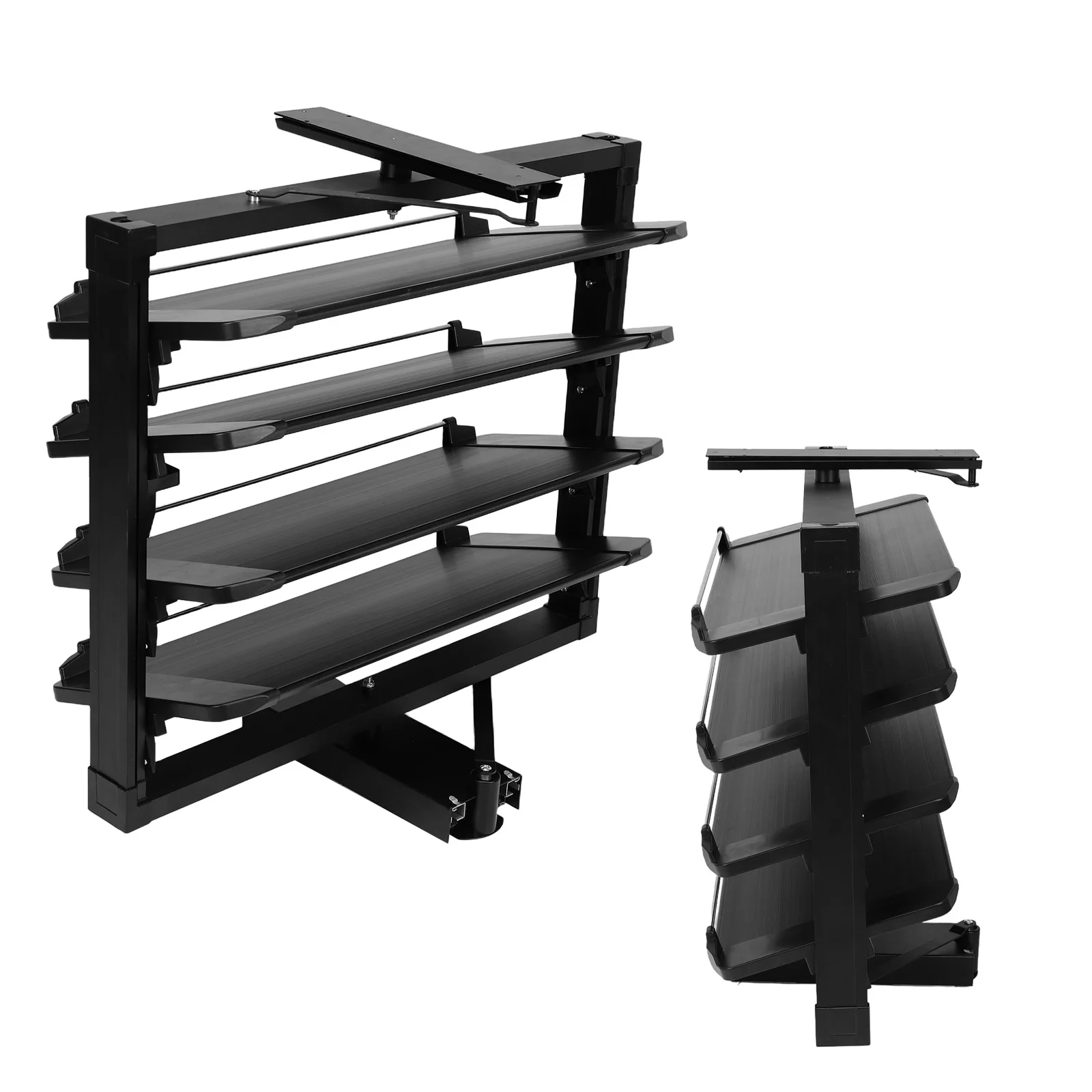 Metal Shoe Rack Adjustable Height Pull-Out Shoe Shelves for Small Bedroom Closet