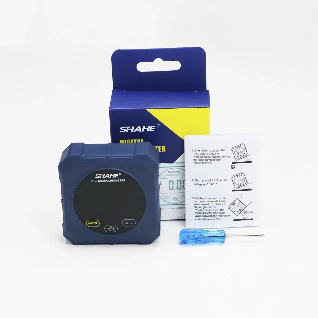SHAHE Touch Control Digital Angle Finder Gauge Magnetic Protractor Inclinometer Table Saw Angle Gauge Level Cube Box 6