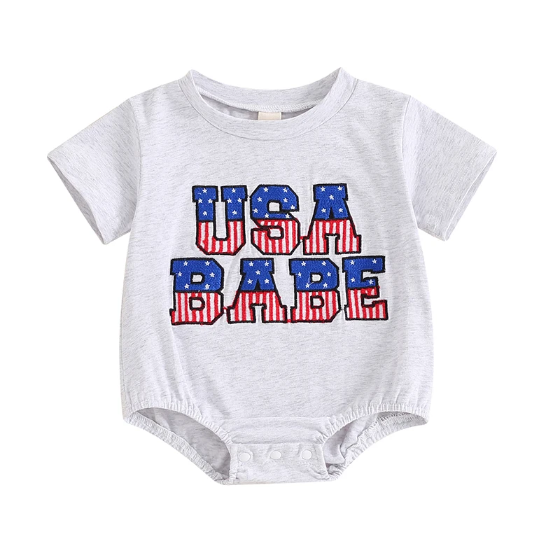 

4th of July Baby Boy Girl Outfit Usa Flag Bubble Romper American Flag Bodysuit Newborn Fourth Of July Clothes