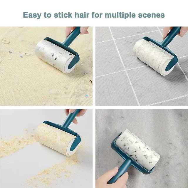 Diagonal Shearing Pet Hair Remover Sticky Roller Replaceable Roll Paper Multi Surface Cleaner Refills Easy Tear Strong Adhesive 4
