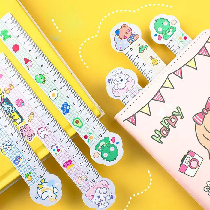 

60 pcs/lot Cartoon Animal Bendable Ruler Cute Straight Rulers Bookmark Drawing Tool Promotional Stationery gift school Supply