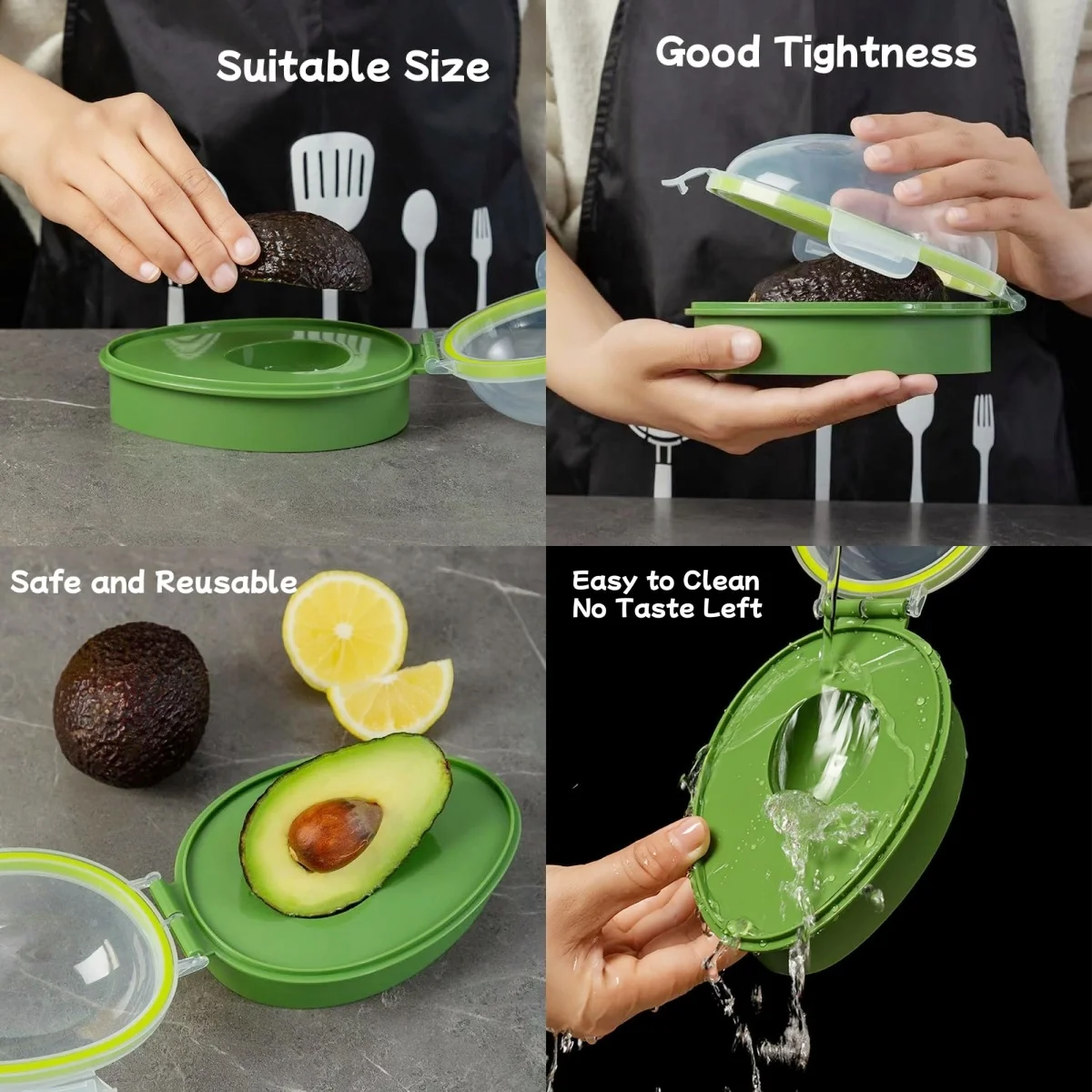 Avocado Storage Box Reusable Crisper Fruit Slicer Saver Space Saving Keeper Container Food Fresh Keeping Kitchen Fridge