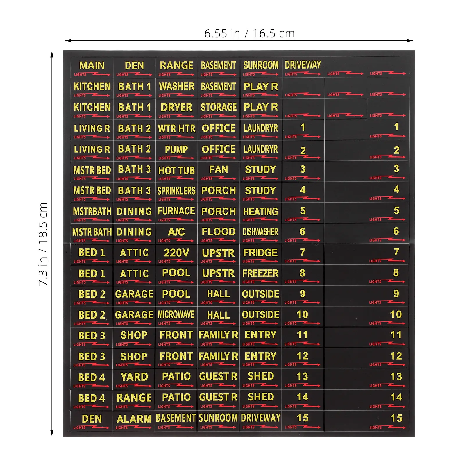 10장 전기 패널 스티커, 차단기 패널 라벨, 회로 차단기 박스 라벨, 빠른 위치 확인을 위한 색상 코드 정리기