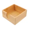 Square Bamboo Tissue Box Household Napkin Case Kitchen Paper Holder Restaurant Accessory Home Garden Storage ganization 6